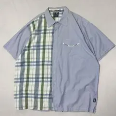 90s PellePelle 3XL シアサッカー チェック ストライプ シャツのサムネイル