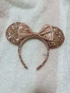 ミニー　スパンコールカチューシャ　ピンクゴールド