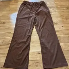 コーデュロイ ブラウン フレアワイドパンツ