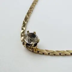 美品　ディオール　金色のクリアストーンネックレス ロゴ　アクセサリー