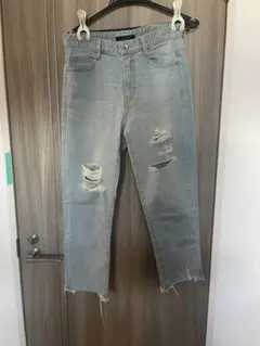 PAGEBOY ダメージデニムパンツ ライトブルー Mサイズ