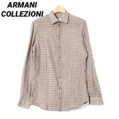 ARMANI COLLEZIONI アルマーニ リネン 長袖シャツ チェック柄