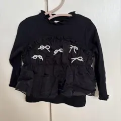 アプレ　黒トップス　長袖Tシャツ