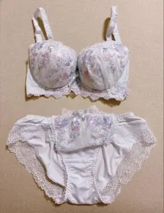 リサマリ フロリタ サックスブルー ブラジャーショーツセット D65 M