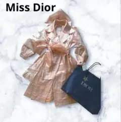 Miss DiorシルクSILKベビーピンクシースルーコートフードベルト紙袋付Mのサムネイル