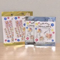 サマーバケーション 日焼けキティ アクリルミニチャーム シール 4点のサムネイル