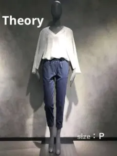 Theory リネンジョガーパンツ ダスティブルー サイズP