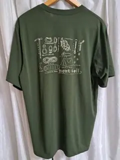美品！XLサイズ mont-bell Tシャツ モスグリーン ポリエステルのサムネイル