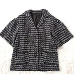 美品✨BACCA モノトーンファンシーツイードハーフスリーブジャケット