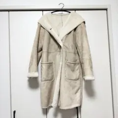 グローバルワーク　ベージュ フード付き ムートンコート ロング丈　美品