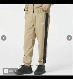 Puma サイドストライプパンツ ベージュ/ブラック