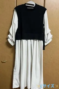 Radaristaリブ編みトップスのワンピース　Lサイズ