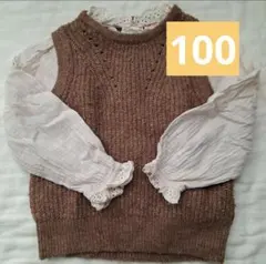 ZARAキッズ 3-4歳 ブラウン ニットトップス ザラキッズ