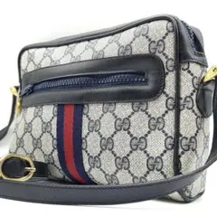 GUCCI シェリーライン レザー ショルダーバッグ PVC GG カメラバッグ
