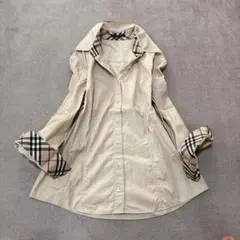 美品 バーバリーロンドン 長袖シャツ ノバチェック ベージュ ホース刺繍 40