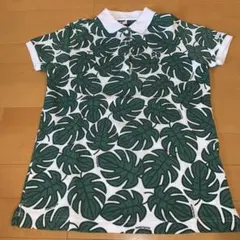 【値下げ】pg モンステラ柄 ポロシャツ レディースのサムネイル