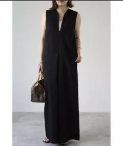 Bonjour Sagan ディープVネックオールインワン　S