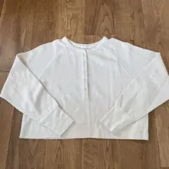 サーマルトップス　ショート丈　ヘンリーネック
