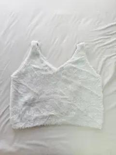 レディース　薄水色 ノースリーブ　ニット　トップス