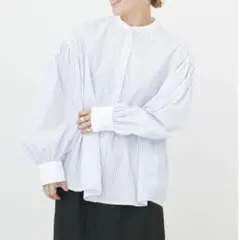ストライプクレリックシャツ