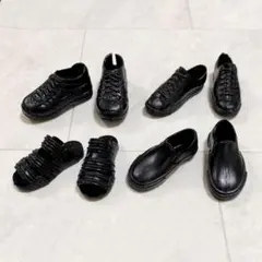 4足 黒 1/6 ドール 靴 バービー ケン リカちゃん パパ オビツ27 男性