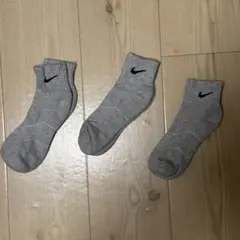 Nike グレー アンクルソックス 3足セット