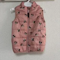 ミッキーマウス柄 ベビーベスト ピンク 　90サイズ