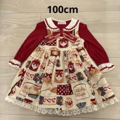 シャーリーテンプル　ベーカリープリントワンピース　100cm