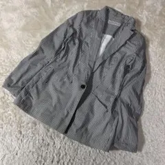 ZARA BASIC ストライプテーラードジャケット　Mのサムネイル