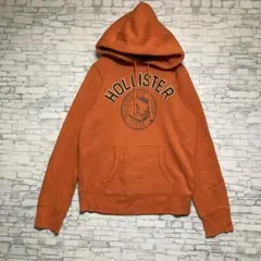 HOLLISTER ホリスター　オレンジ フード付きパーカー　メンズ　ゆったりのサムネイル