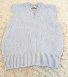 【未使用】ZARA ライトブルー ニットベスト Sサイズ