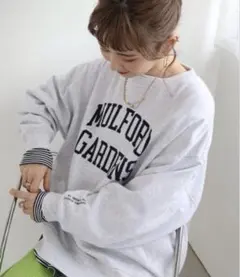 AMERICAN HOLIC カレッジロゴ裏毛プルオーバー 杢グレー