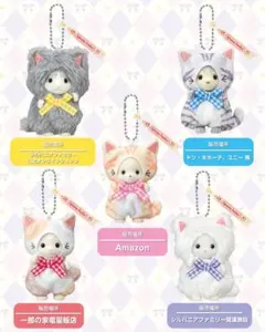 ◆ コンプリート◆ シルバニア　キーチェーン　ネココスチューム　ペルシャネコ 他