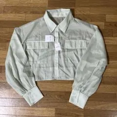 INGNI ミントグリーン クロップドシャツ M