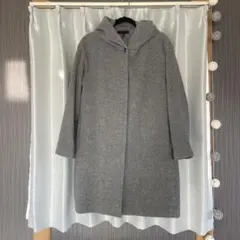 UNIQLO＊フード付き ウール混コート　グレー　M