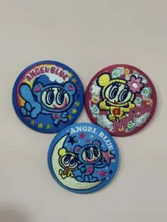 ナルミヤ　刺繍缶バッジ 3個セット（エンジェルブルー）