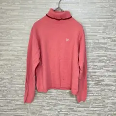 ホンマコレクション✨ピンク　タートルネック　ニット M ショート
