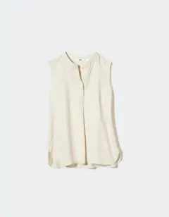 ユニクロ/UNIQLO　レーヨンスキッパープリントブラウス　L　オフホワイト