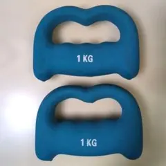 1kgダンベル 2個セット ハンドル付き ブルー 筋トレ用のサムネイル