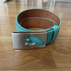 PUMA アクアブルー 本革 ベルト ONE SIZE