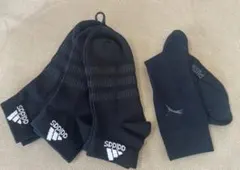 adidas アディダス メンズショートソックス 25〜27cm 3足セット黒
