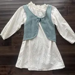 BREEZE ベスト付き長袖春ワンピース 110