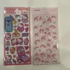 平成はっぴーフォン　ハローキティ　マイメロディ　ボンボンドロップシール