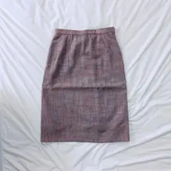 レディース フォーマル お祝い ミックスツイード ひざ丈スカート M レトロ