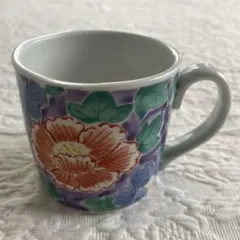 花柄 陶器製マグカップ