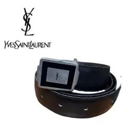 Yves Saint Laurent イヴ・サンローラン ブラックレザーベルト