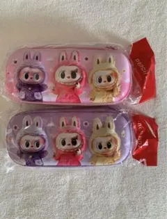 LABUBU 筆箱 キャラクター柄 大容量　横約24cm紫 or ピンク一個