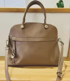 FURLA ハイパー ブラウン レザー 2way ハンドバッグ ショルダーバッグ