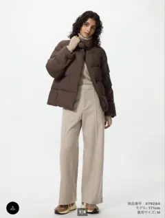 ユニクロ　ブラッシュドジャージーワイドパンツ　221-470731