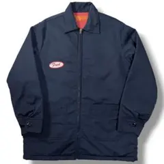 70s USA製 中綿 ワークジャケット M ネイビー ワッペン アメカジ 企業